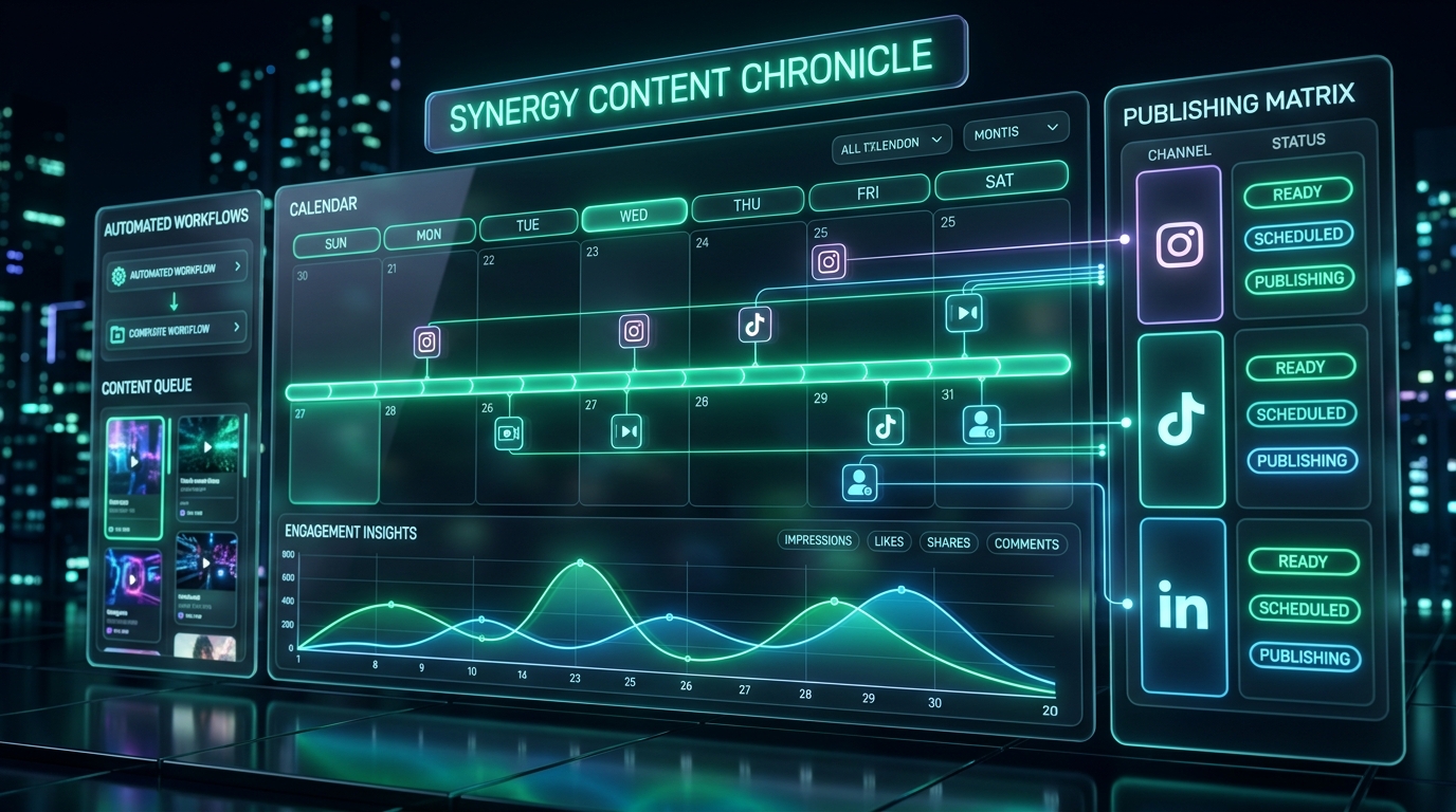 Automated social media publishing schedule and multi-channel matrix